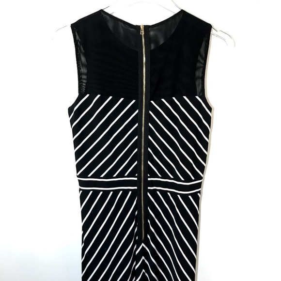 Just Taylor Maxi Dress Sleeveless Striped Black 8 - Picture 3 of 4